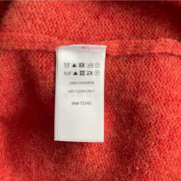 Rachel Zoe 100% 2-Ply Cashmere Crew Sweater in Red Orange | Medium - Picture 10 of 11